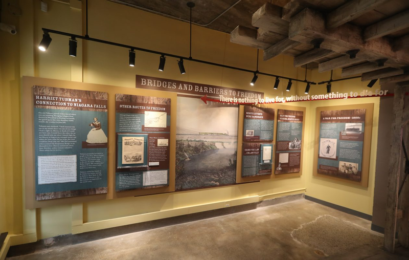A display at the new Niagara Falls Underground Railroad Heritage Center.
